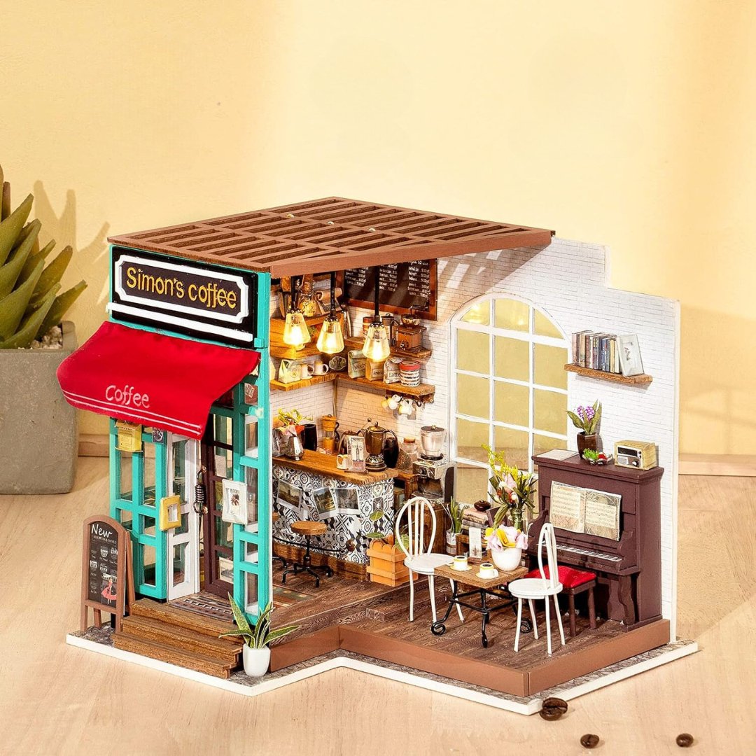 Simon's Coffee Shop DIY Miniature Dollhouse Kit - DIYative™