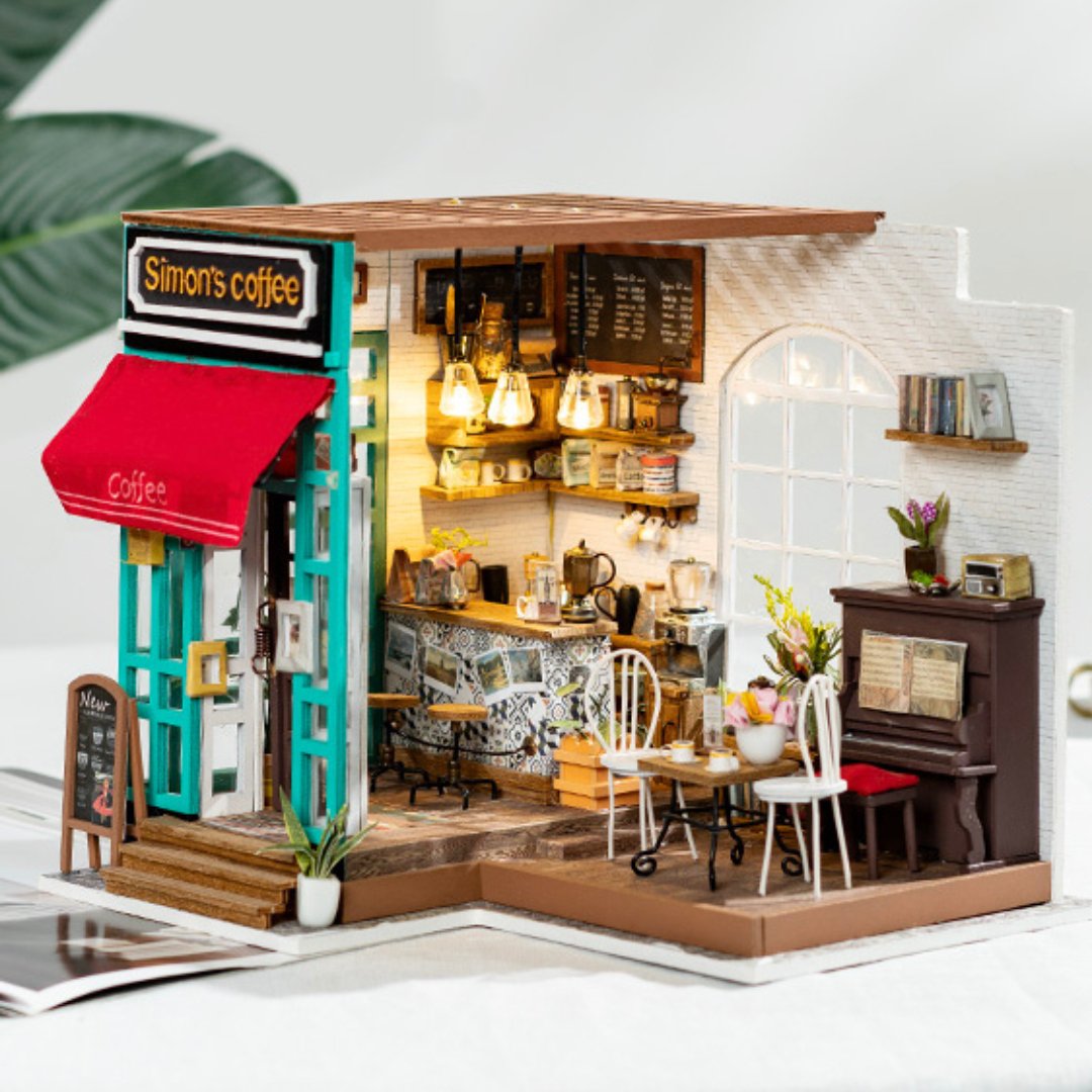 Simon's Coffee Shop DIY Miniature Dollhouse Kit - DIYative™