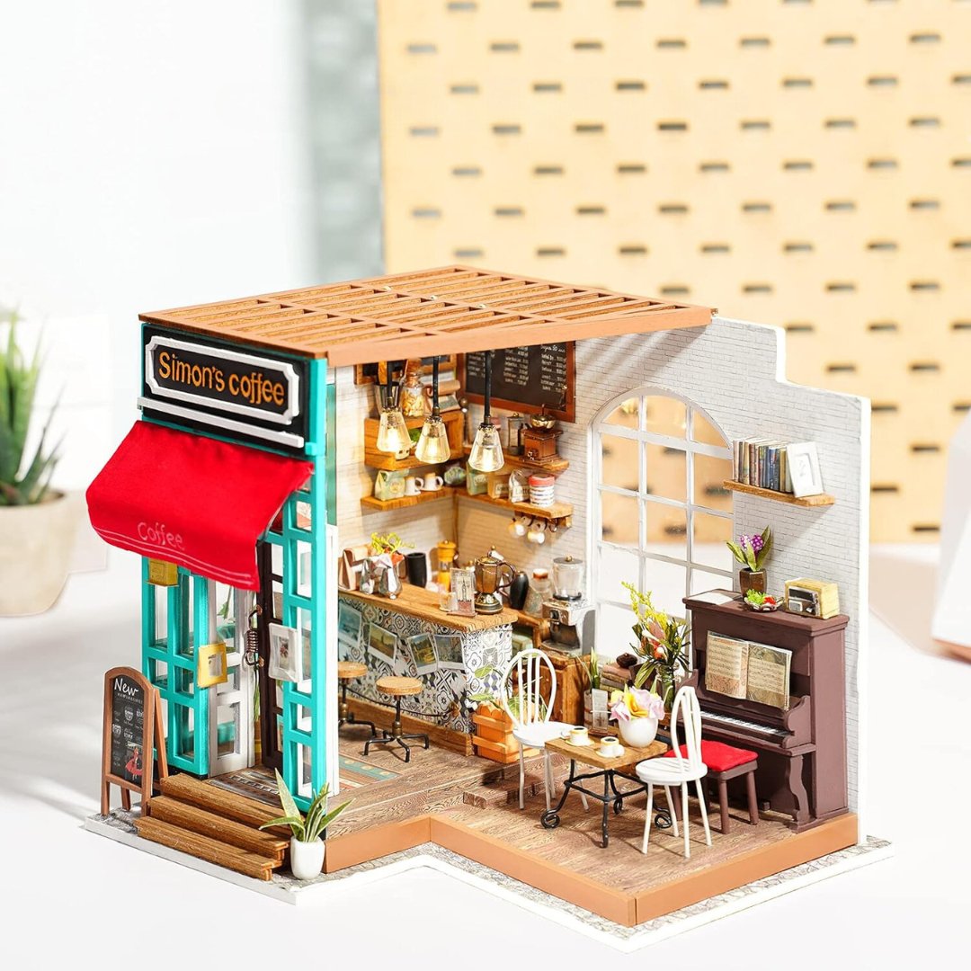 Simon's Coffee Shop DIY Miniature Dollhouse Kit - DIYative™