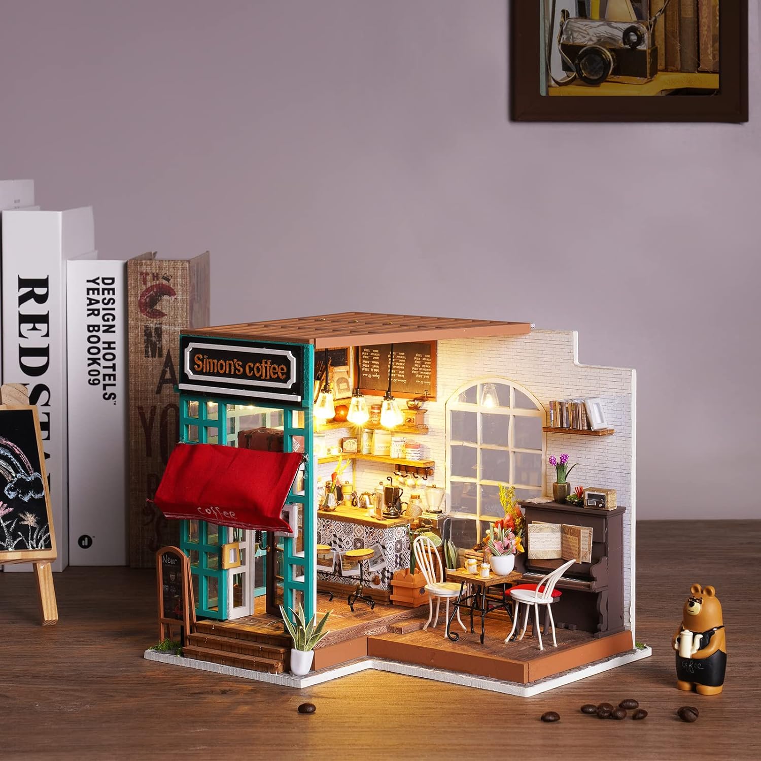 Simon's Coffee Shop DIY Miniature Dollhouse Kit - DIYative™