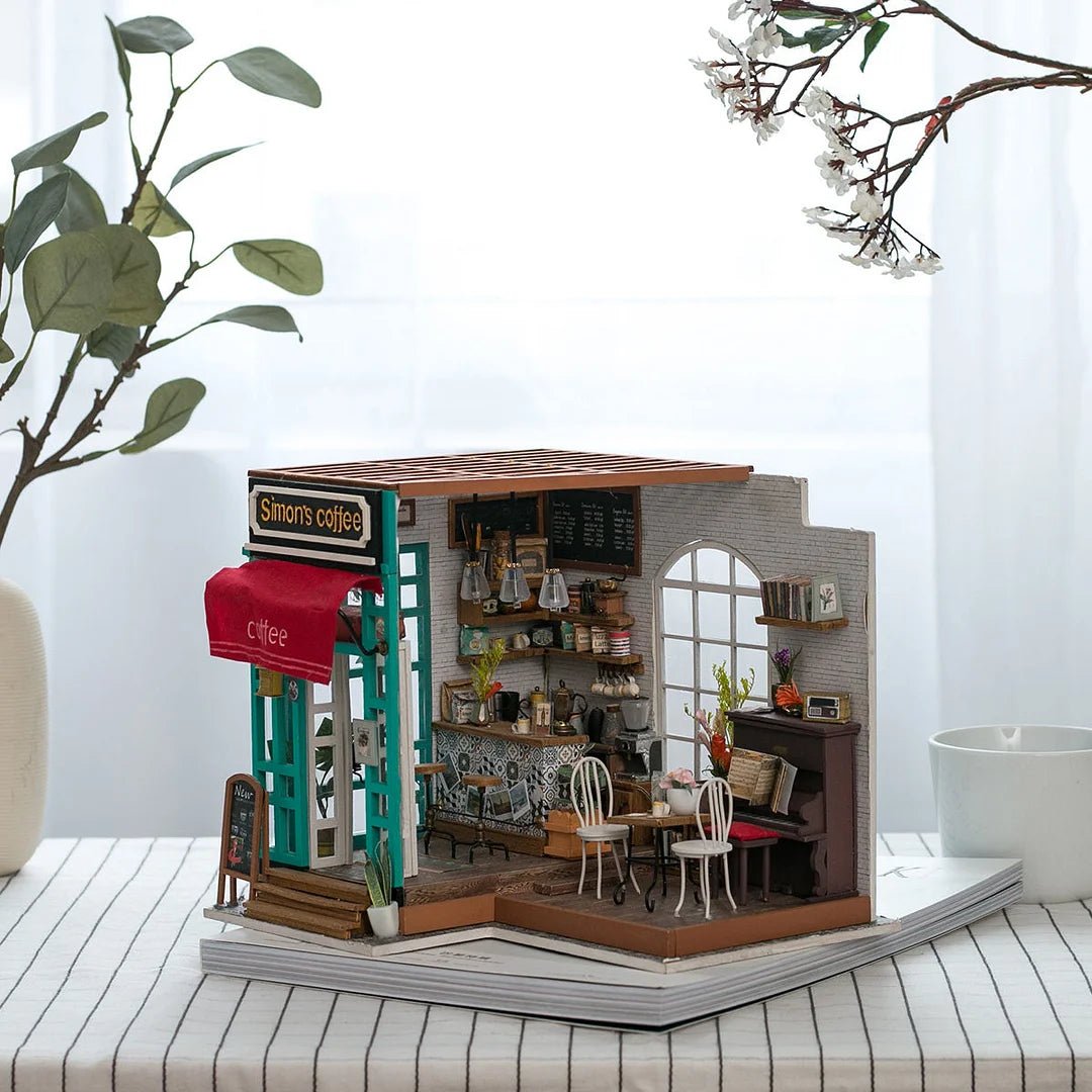 Simon's Coffee Shop DIY Miniature Dollhouse Kit - DIYative™