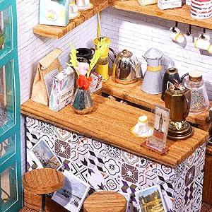 Simon's Coffee Shop DIY Miniature Dollhouse Kit - DIYative™