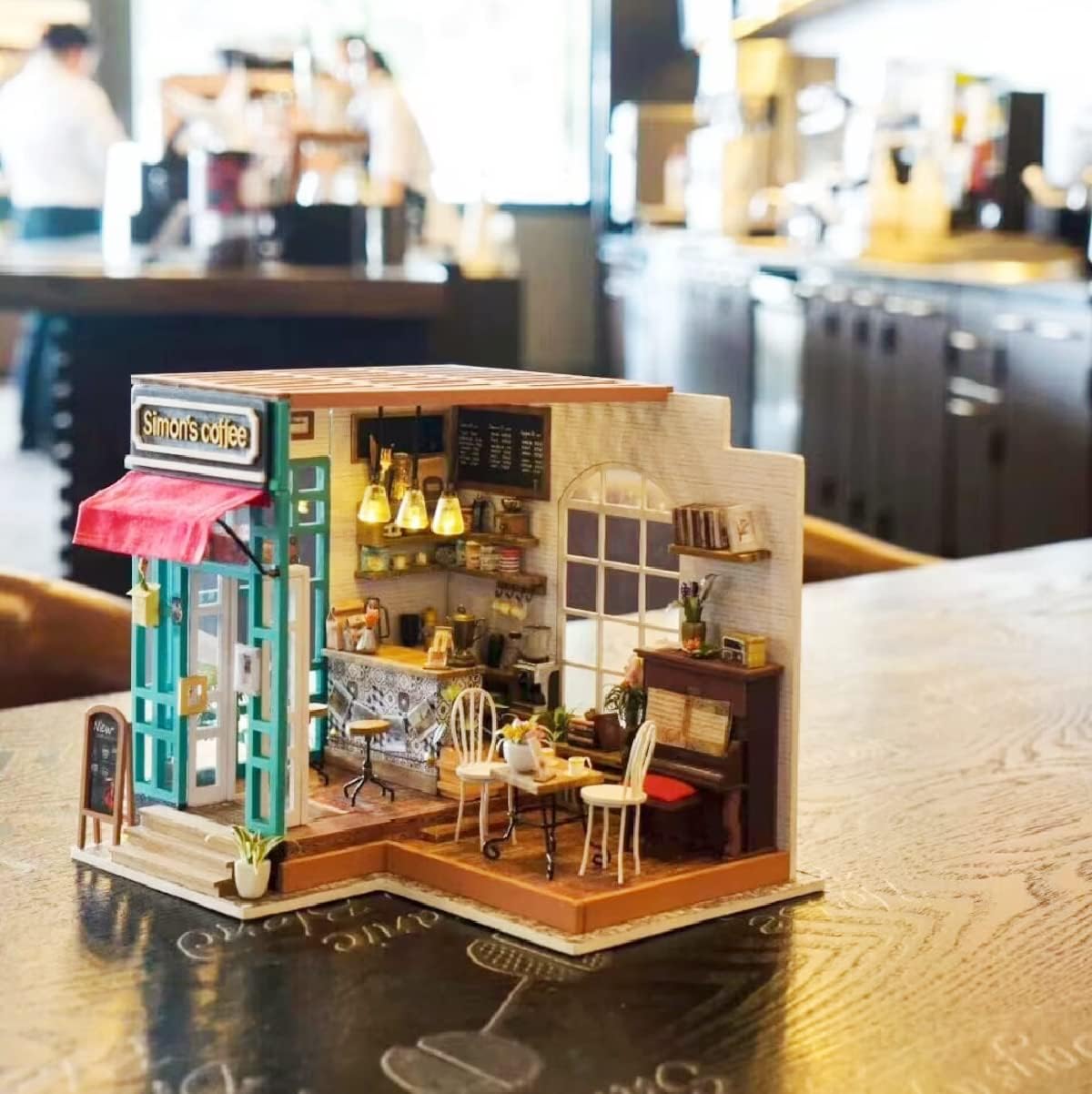 Simon's Coffee Shop DIY Miniature Dollhouse Kit - DIYative™