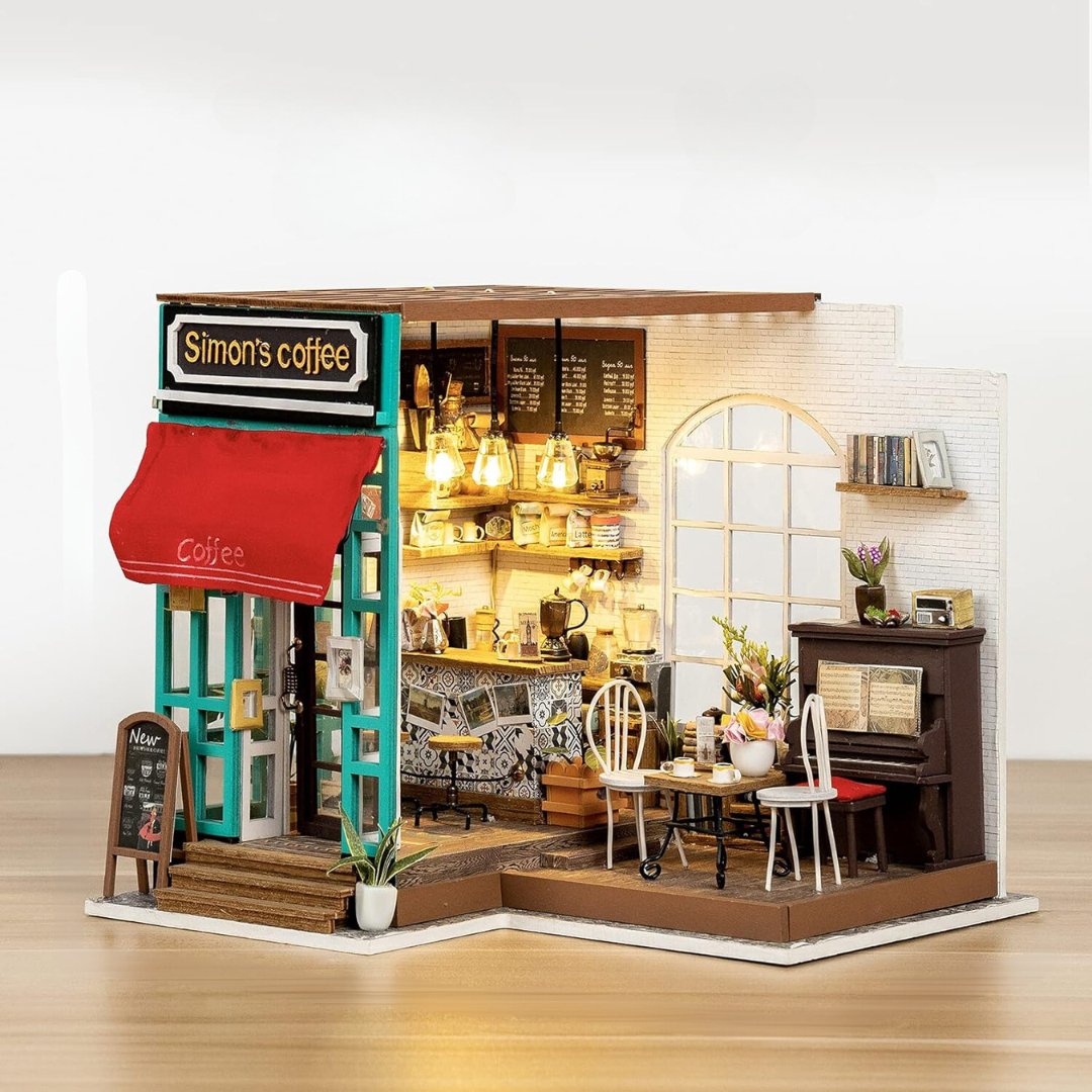 Simon's Coffee Shop DIY Miniature Dollhouse Kit - DIYative™