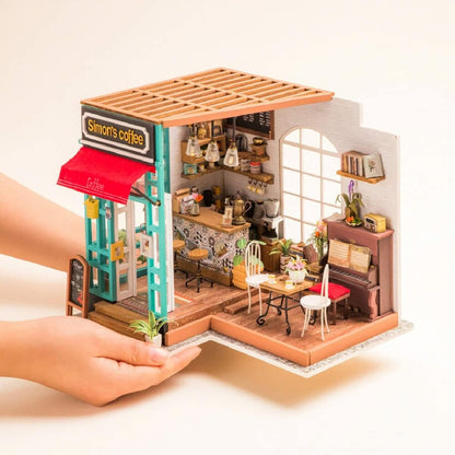 Simon's Coffee Shop DIY Miniature Dollhouse Kit - DIYative™