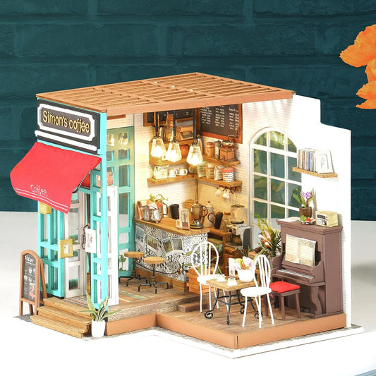 Simon's Coffee Shop DIY Miniature Dollhouse Kit - DIYative™