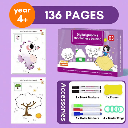 SmartLearn Kids Tracing Book: Erasable Montessori Practice for Numbers, Letters & Shapes - DIYative™