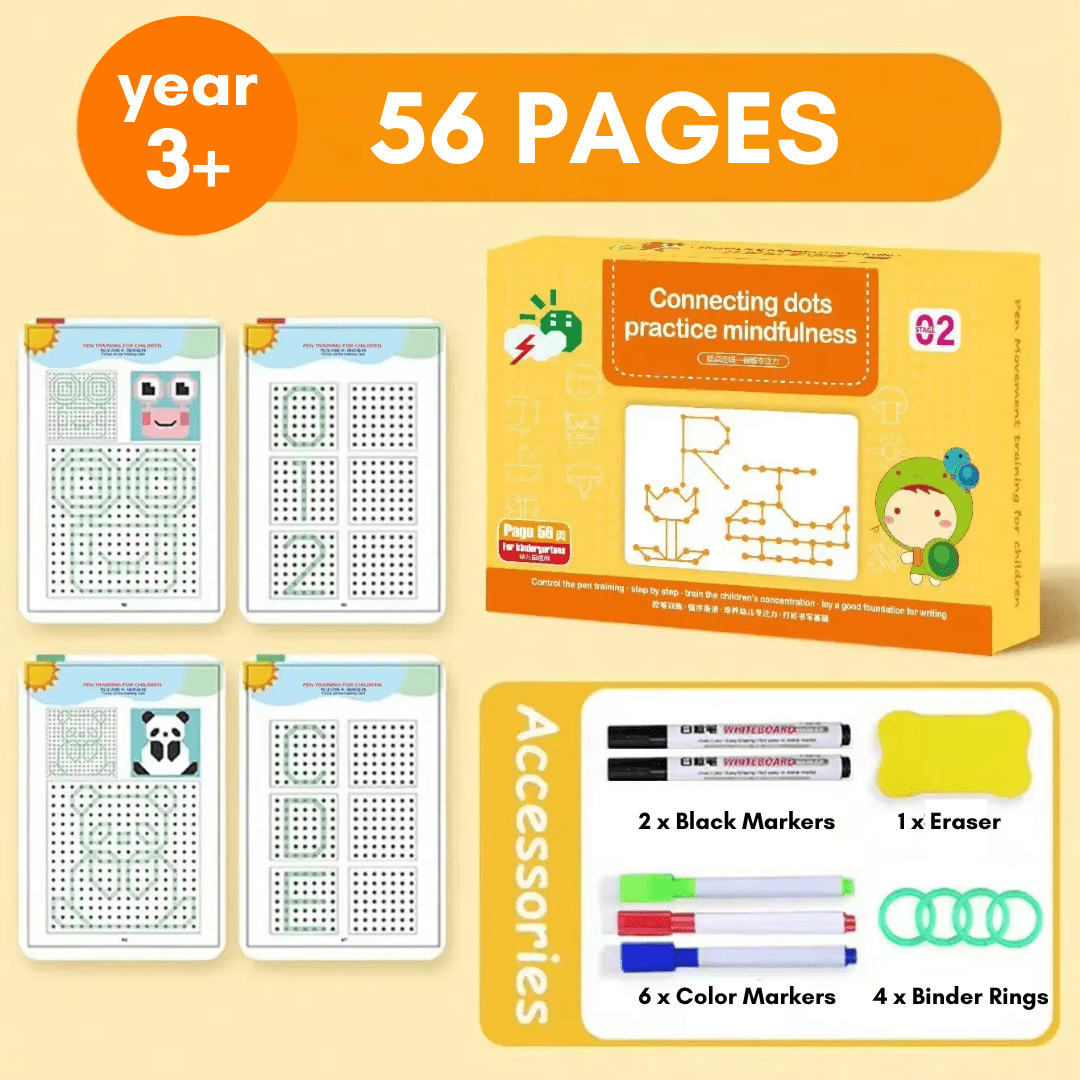 SmartLearn Kids Tracing Book: Erasable Montessori Practice for Numbers, Letters & Shapes - DIYative™