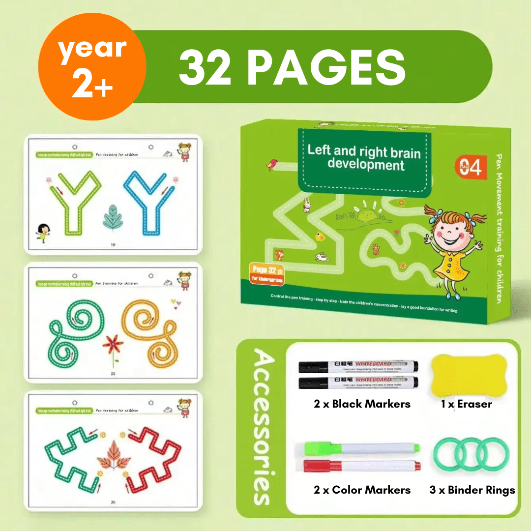 SmartLearn Kids Tracing Book: Erasable Montessori Practice for Numbers, Letters & Shapes - DIYative™