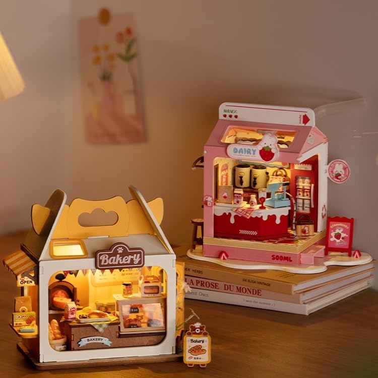 Strawberry Milk Box - Food Box Shop DIY Miniature House Kit - DIYative™