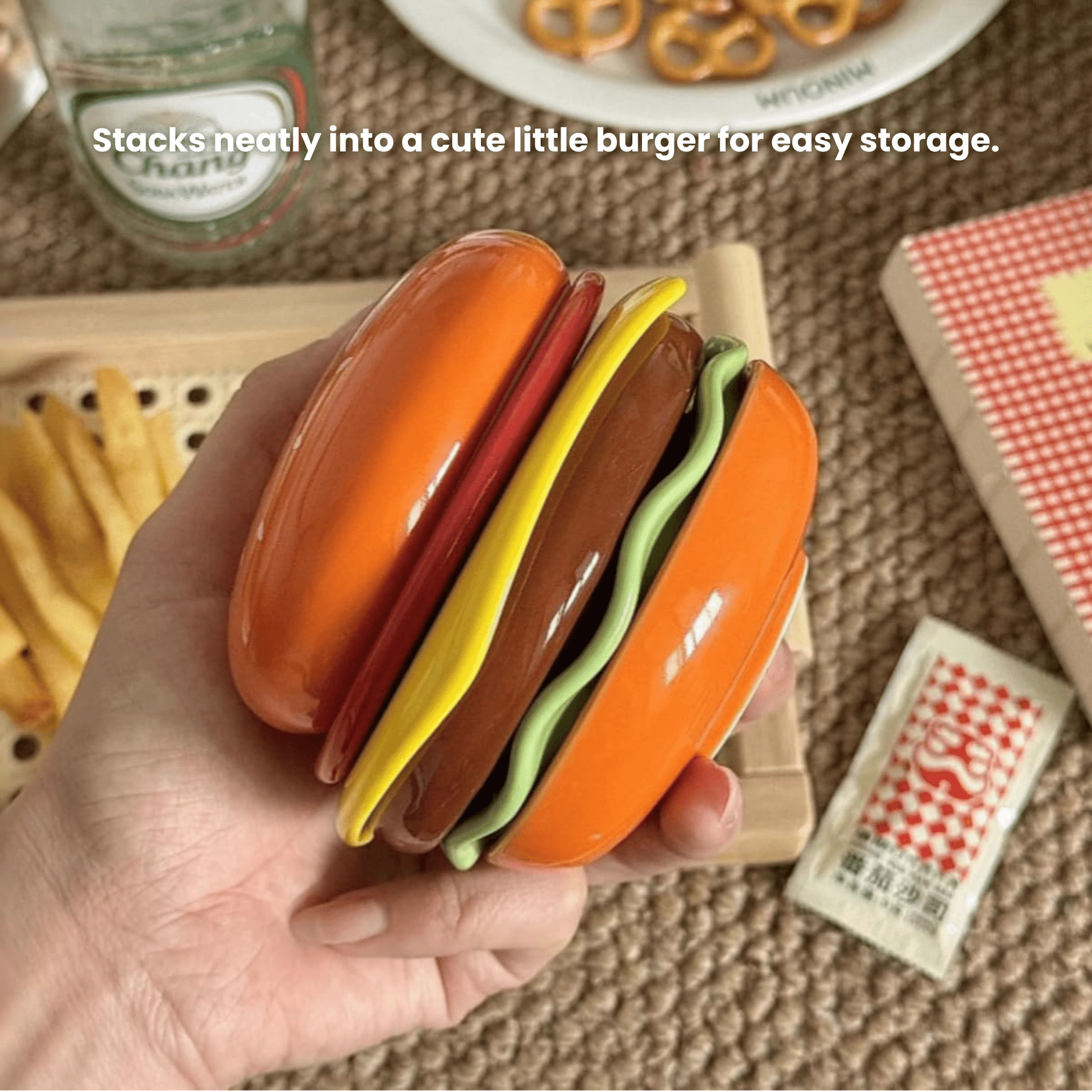 The Burger Stack Collection: Playful Ceramic Sets That Stack into a Perfect Burger - DIYative™