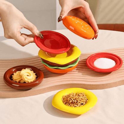 The Burger Stack Collection: Playful Ceramic Sets That Stack into a Perfect Burger - DIYative™