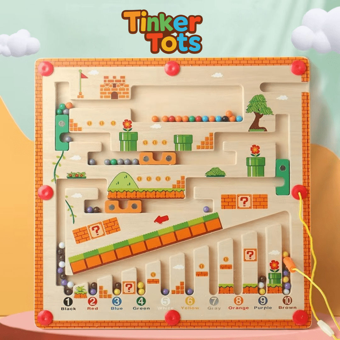 TinkerTots™ Montessori Magnetic Maze – 3 Smart Worlds of Hands - On Learning - DIYative™