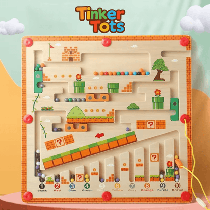 TinkerTots™ Montessori Magnetic Maze – 3 Smart Worlds of Hands - On Learning - DIYative™