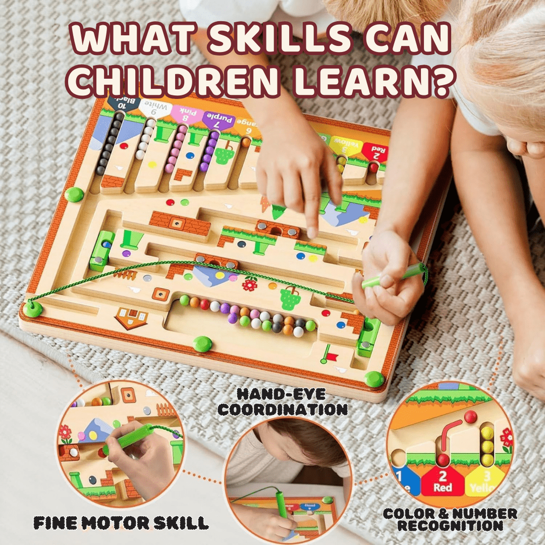 TinkerTots™ Montessori Magnetic Maze – 3 Smart Worlds of Hands - On Learning - DIYative™
