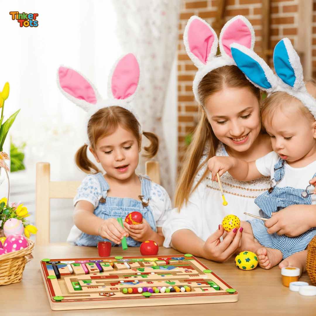 TinkerTots™ Montessori Magnetic Maze – 3 Smart Worlds of Hands - On Learning - DIYative™