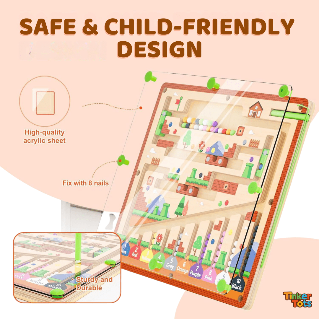 TinkerTots™ Montessori Magnetic Maze – 3 Smart Worlds of Hands - On Learning - DIYative™