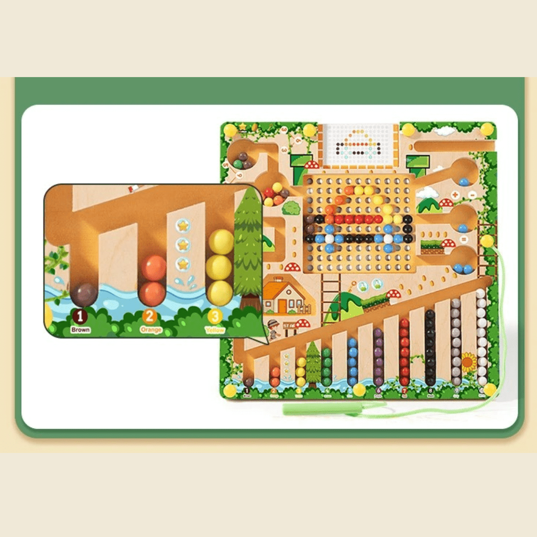 TinkerTots™ Montessori Magnetic Maze – 3 Smart Worlds of Hands - On Learning - DIYative™