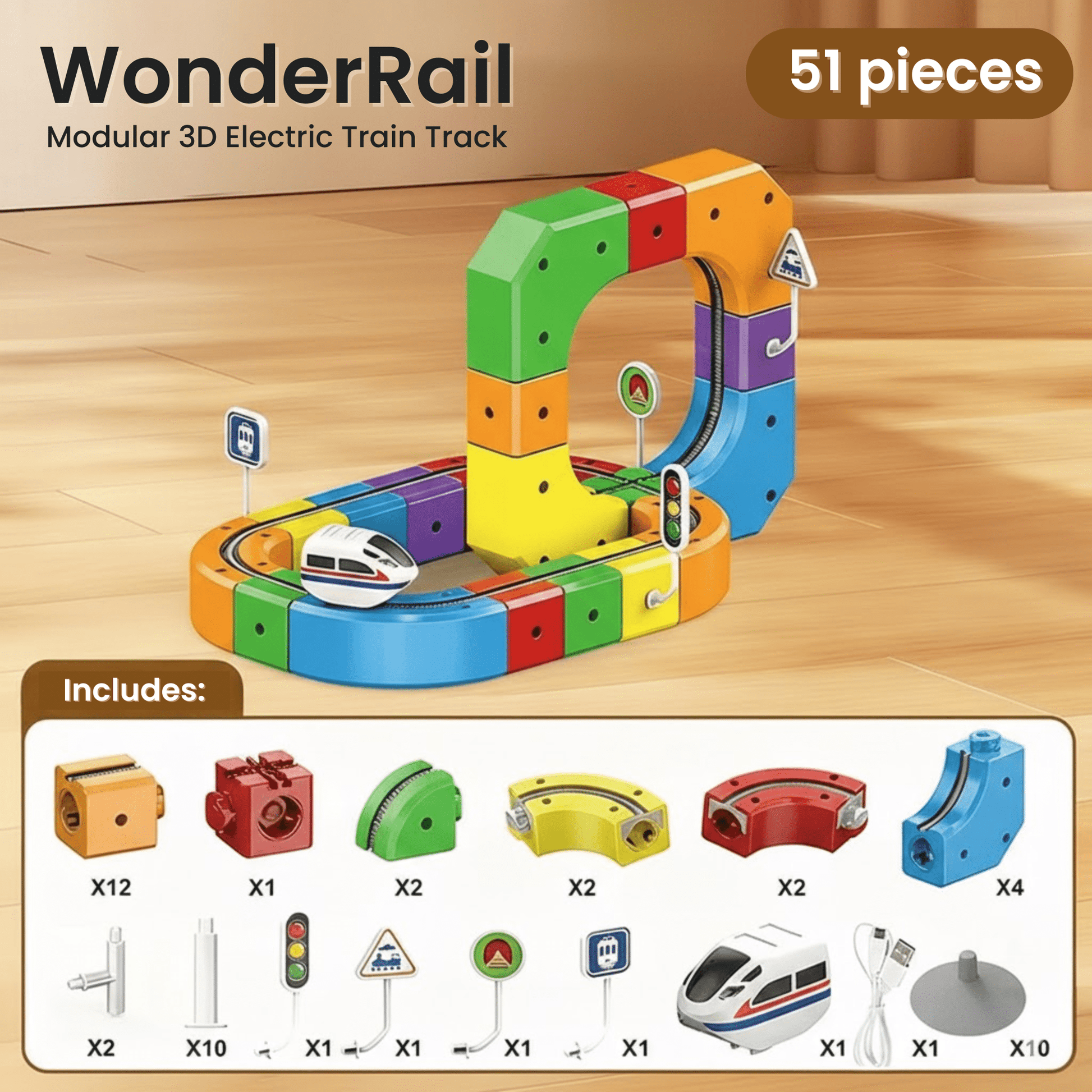 WonderRail™: The Modular 3D Train Track for Curious Little Builders - DIYative™