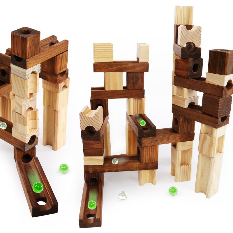 Wood Marble Rollercoaster Building Set - DIYative™