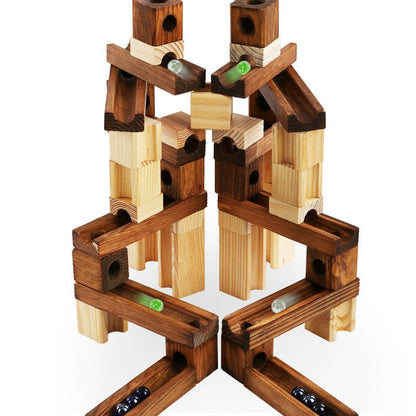 Wood Marble Rollercoaster Building Set - DIYative™