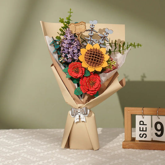 Wooden Flower Bouquet DIY 3D Puzzle - DIYative™