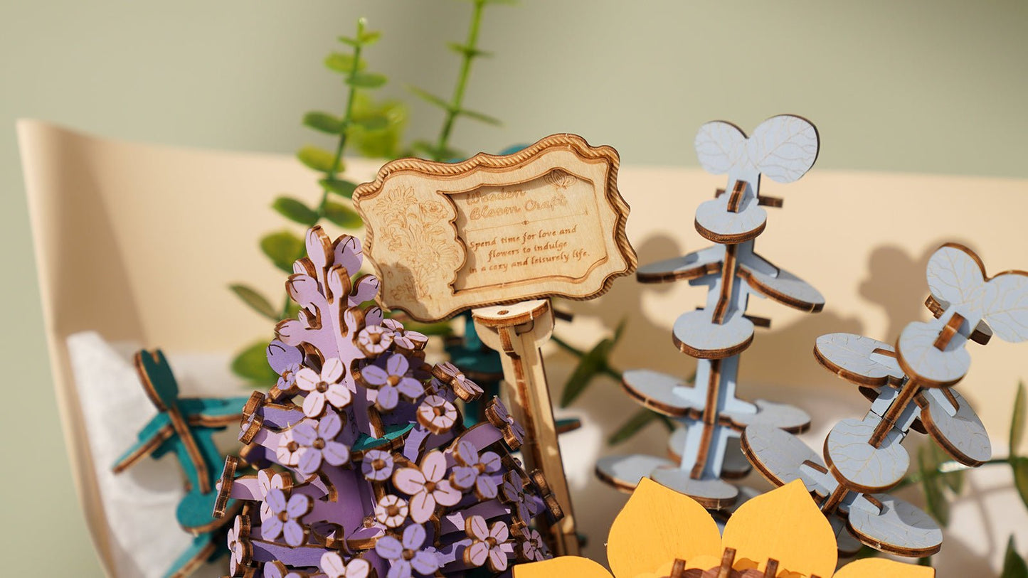 Wooden Flower Bouquet DIY 3D Puzzle - DIYative™