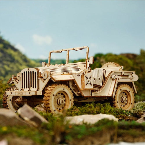 Army Jeep Scale Model 3D Wooden Puzzle - DIYative™