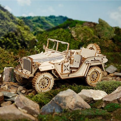 Army Jeep Scale Model 3D Wooden Puzzle - DIYative™