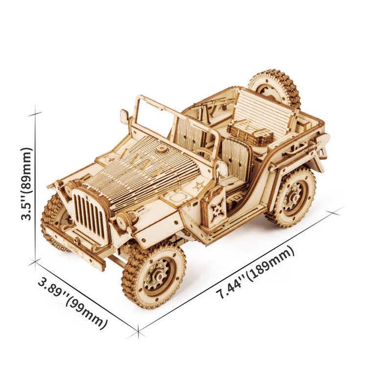 Army Jeep Scale Model 3D Wooden Puzzle - DIYative™