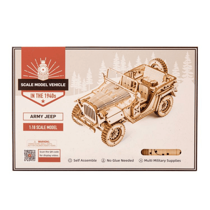 Army Jeep Scale Model 3D Wooden Puzzle - DIYative™