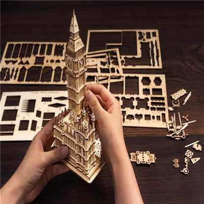 Big Ben With Lights Architecture 3D Wooden Puzzle - DIYative™