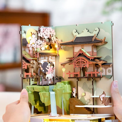 Falling Sakura DIY Book Nook 3D Wooden Puzzle - DIYative™