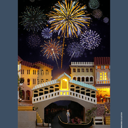 Hot Air Balloon & Journal of Venice Book Nook 3D Wooden Puzzle - DIYative™