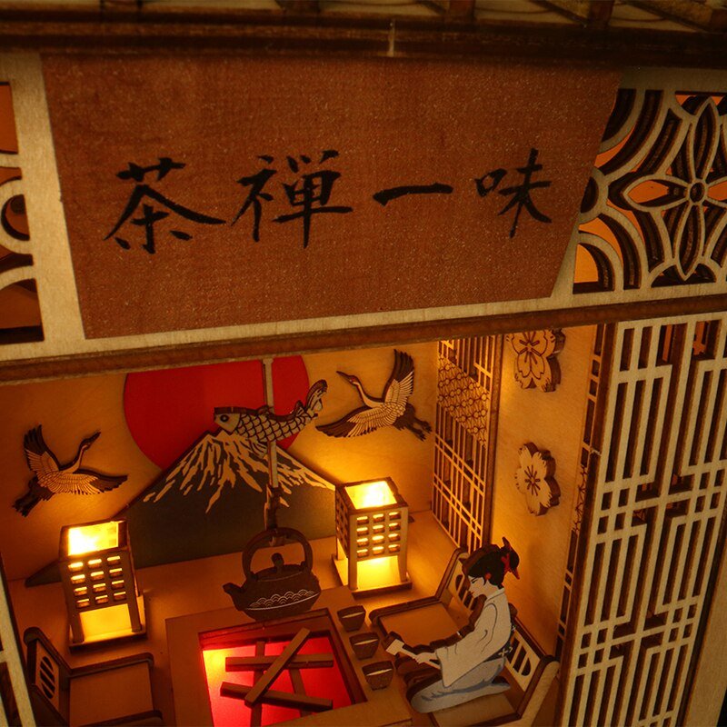 Japanese Chashitsu Tea Room DIY Book Nook 3D Wooden Puzzle - DIYative™