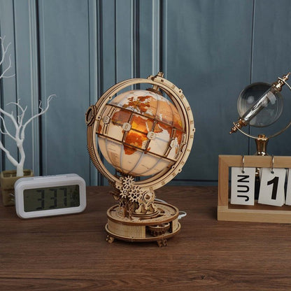 Luminous 3D Magnifying Globe Wooden Puzzle - DIYative™