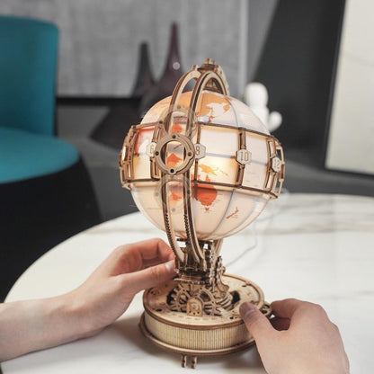 Luminous 3D Magnifying Globe Wooden Puzzle - DIYative™