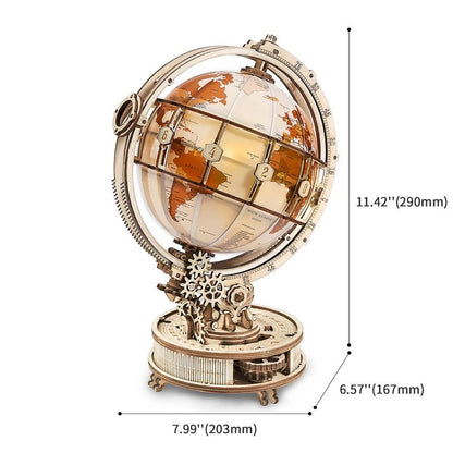 Luminous 3D Magnifying Globe Wooden Puzzle - DIYative™