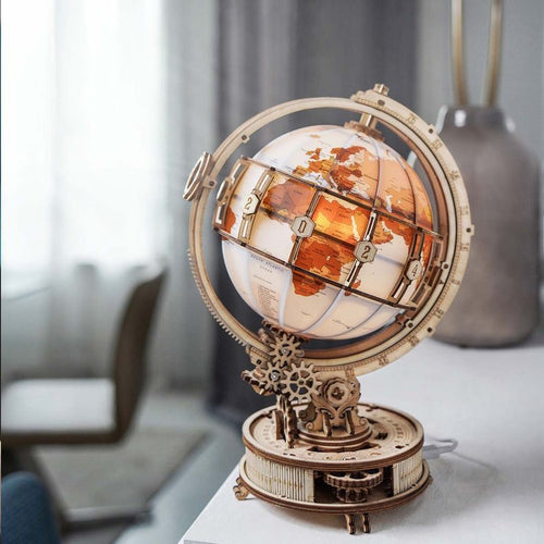 Luminous 3D Magnifying Globe Wooden Puzzle - DIYative™