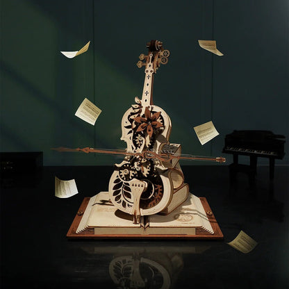 Magic Cello Mechanical Music Box 3D Wooden Puzzle - DIYative™