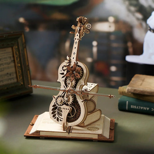Magic Cello Mechanical Music Box 3D Wooden Puzzle - DIYative™