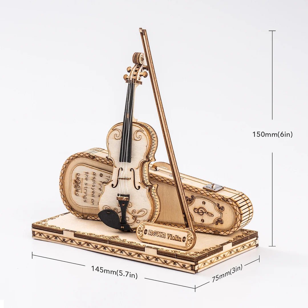 Wood Box Instruments Magic Cello Mechanical Music Box & Music Instruments 3D Wooden Puzzle ...