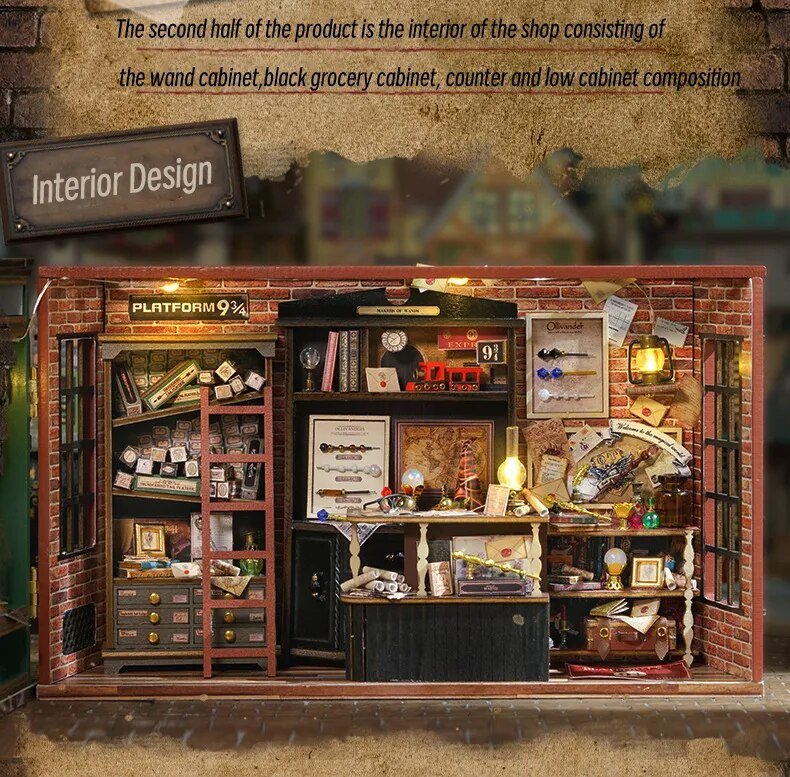 Magic Wand Shop Miniature Book Nook Kit – DIYative™