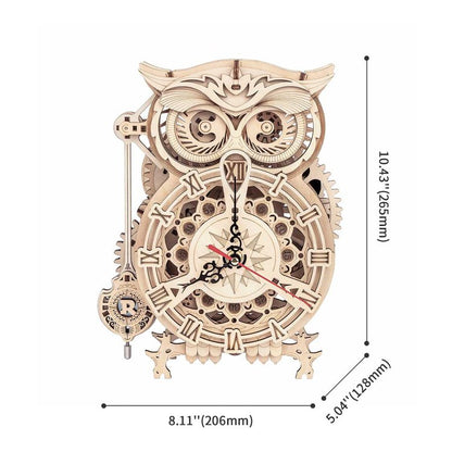 OWL Clock Mechanical Gear 3D Wooden Puzzle - DIYative™