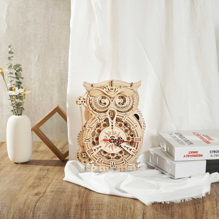 OWL Clock Mechanical Gear 3D Wooden Puzzle - DIYative™