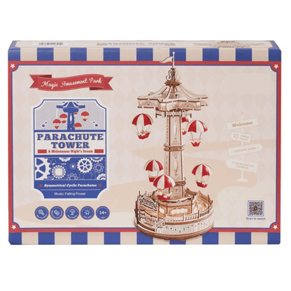 Parachute Tower Music Box 3D Wooden Puzzle - DIYative™