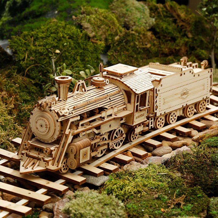 Prime Steam Express Train Scale Model 3D Wooden Puzzle - DIYative™