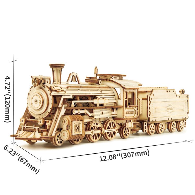 Prime Steam Express Train Scale Model 3D Wooden Puzzle - DIYative™