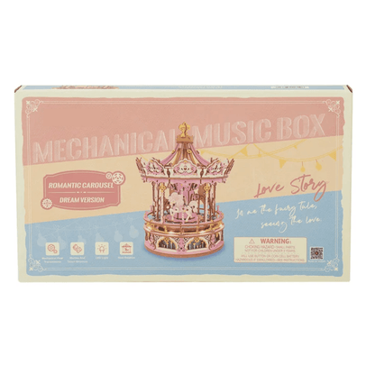Romantic Carousel Mechanical Music Box 3D Wooden Puzzle - DIYative™