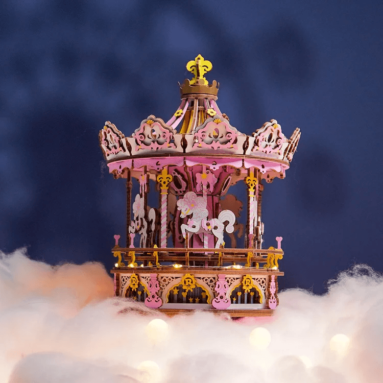 Romantic Carousel Mechanical Music Box 3D Wooden Puzzle - DIYative™